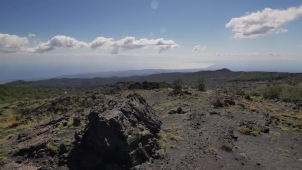 Etna Yanardağı Üzerinde Manzara Sicilya Talya — Stok video