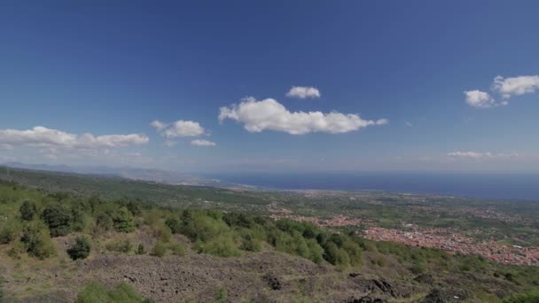 Paisagem Sobre Vulcão Etna Sicília Itália — Vídeo de Stock
