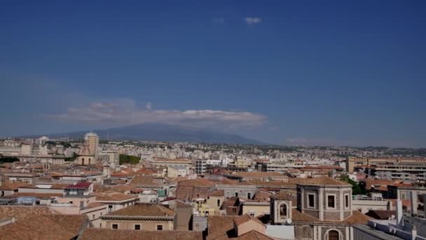 Πανόραμα Της Κατάνια Τοπίο Της Πόλης Σικελία Ιταλία — Αρχείο Βίντεο