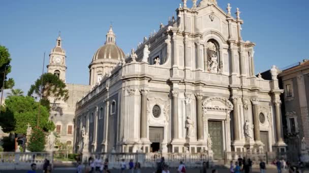 Собор Святого Агати Архітектура Сицилії Італія — стокове відео
