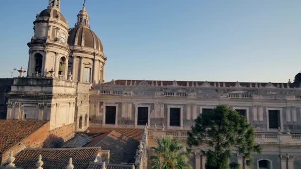 Sant Agata Katedrali Sicilya Talya Nın Mimarisi — Stok video
