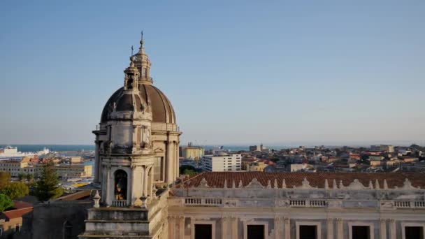 Katedralen Sant Agata Siciliens Arkitektur Italien — Stockvideo