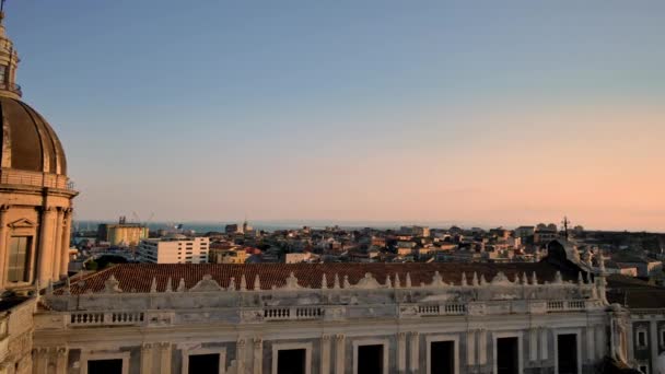 Kathedrale Von Sant Agata Architektur Siziliens Italien — Stockvideo