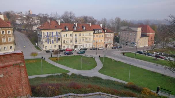 华沙的旧城区被列入联合国教科文组织的世界遗产名录 波兰首都的主要历史景点 2018年10月 — 图库视频影像
