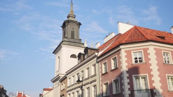 Old Town Varşova Daki Unesco Dünya Mirasları Listesinde Yer Alıyor — Stok video