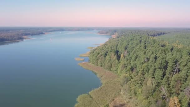 Летние Воздушные Съемки Озера — стоковое видео