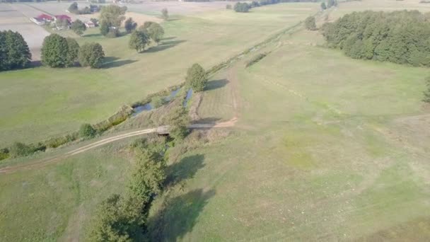 Die Ländliche Landschaft Europas Von Oben Gesehen Luftaufnahme Der Natur — Stockvideo