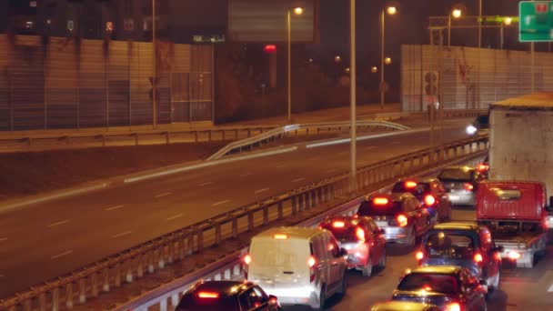 Coches Las Calles Varsovia Tráfico Europa — Vídeo de stock