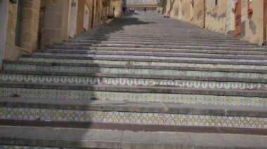 Ünlü seramik merdiven Caltagirone, Sicilya. İtalya'nın mimarisi.