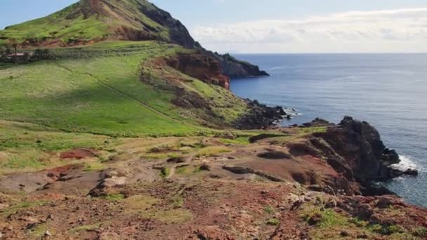 Ponta Sao Luiz Mooiste Trail Het Eiland Madeira — Stockvideo