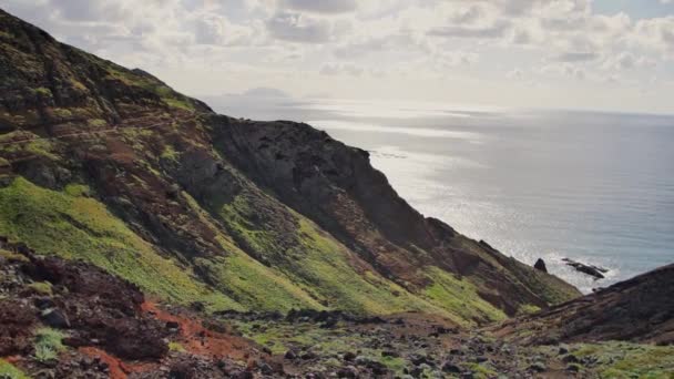 Ponta Sao Luiz Mooiste Trail Het Eiland Madeira — Stockvideo