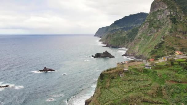 Landschaft Von Madeira Grüne Hügel Schöne Wälder Warmen Sonnenlicht — Stockvideo