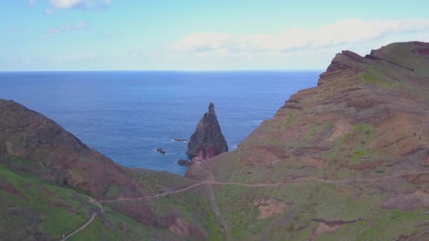 Ponta Sao Luiz Mooiste Trail Het Eiland Madeira — Stockvideo