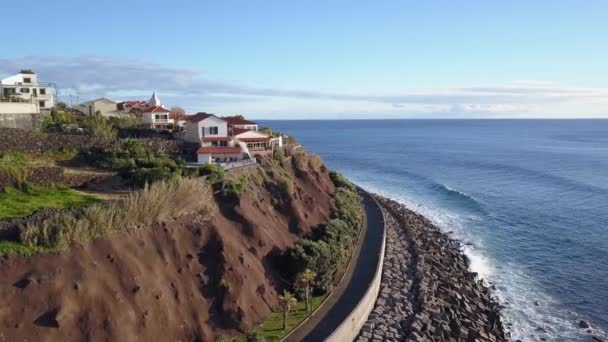 Luftaufnahmen Von Jardim Mar Madeira Landschaft Der Frühlingsinsel — Stockvideo