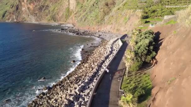 Flyg Bilder Från Jardim Mar Madeira Landskap Vårö — Stockvideo