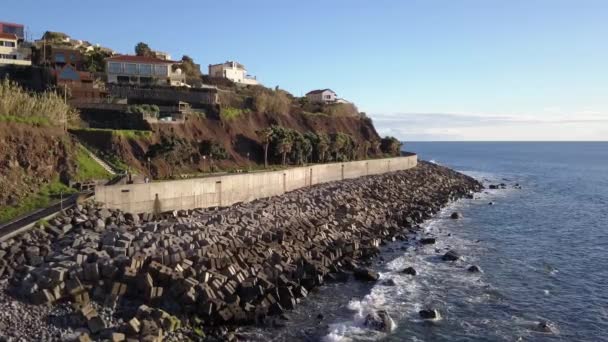 Vzdušné Záběry Jardim Mar Madeira Krajina Jarního Ostrova — Stock video