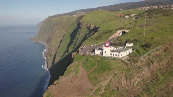 Farol Ponta Pargo Visto Cima Madeira — Vídeo de Stock