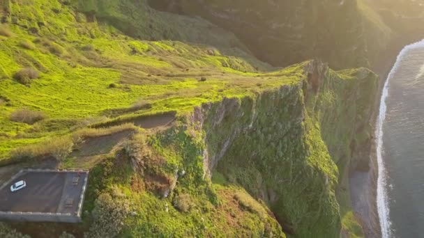 Farol Ponta Pargo Visto Cima Madeira — Vídeo de Stock