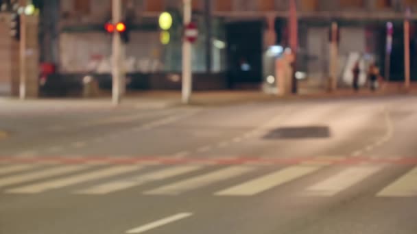 Unerkennbare Menschen Auf Dem Bürgersteig Warschau — Stockvideo