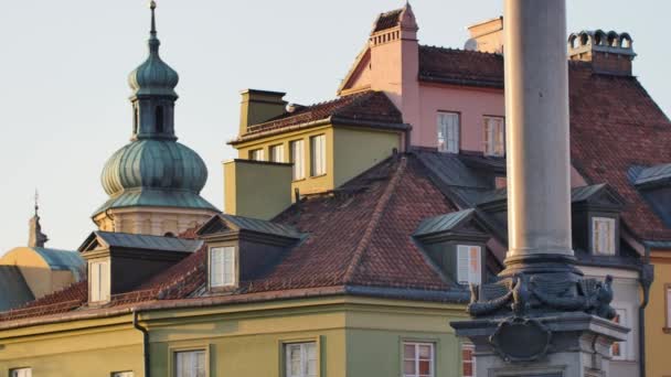 Stare Miasto Warszawie Jest Wpisane Listę Światowego Dziedzictwa Unesco Główny — Wideo stockowe