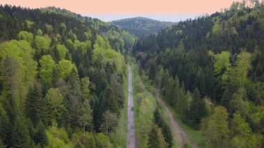 Yeşil tepeler ve vadiler güzel hava atış. Bieszczady Dağlar yukarıda da görüleceği doğası.