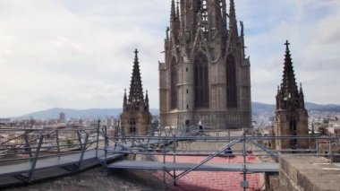 Manzaralı Barcelona çatı manzarası, Katalonya