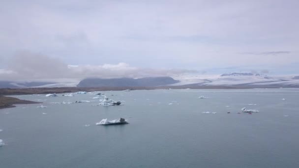 Ledovcové Jezero Skaftafallu Islandu — Stock video