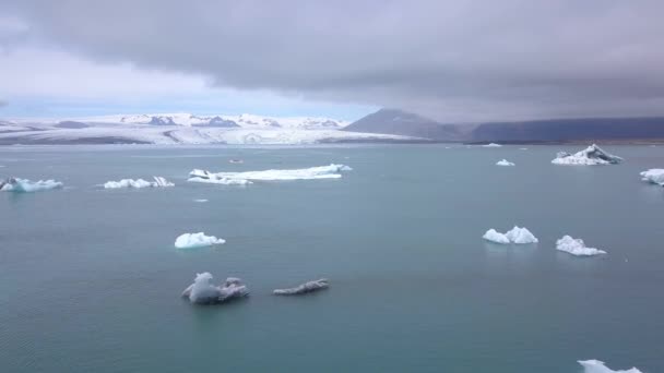 Gletsjermeer Skaftafell Ijsland — Stockvideo