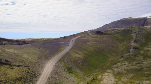 Berg Och Glaciär Saefellsjokull Island — Stockvideo