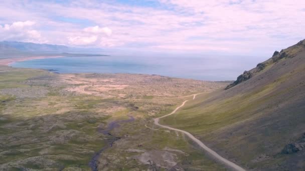 Berg Och Glaciär Saefellsjokull Island — Stockvideo