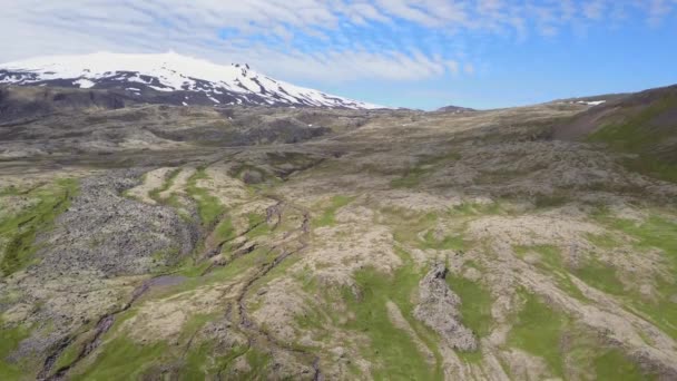 Gunung Dan Gletser Saefellsjokull Islandia — Stok Video