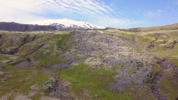 Berg Och Glaciär Saefellsjokull Island — Stockvideo