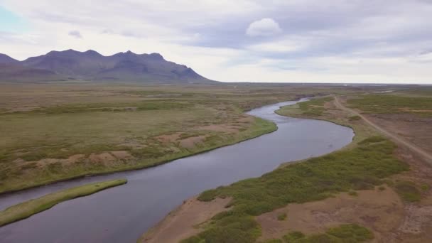 Rio Visto Cima Islândia — Vídeo de Stock