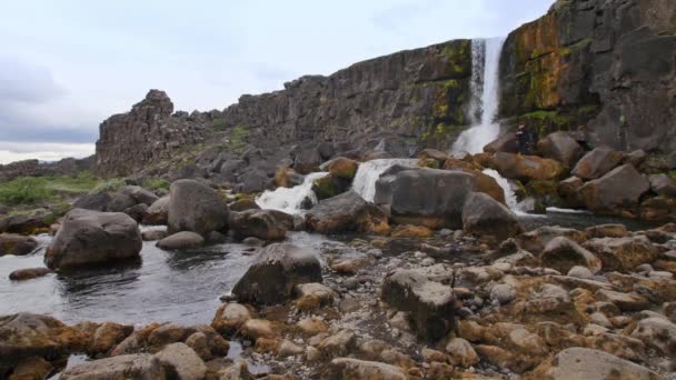 Dingvellir Ijsland Belangrijkste Attractie Van Gouden Cirkel — Stockvideo