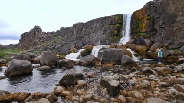 Thingvellir Στην Ισλανδία Κύρια Έλξη Του Χρυσού Κύκλου — Αρχείο Βίντεο
