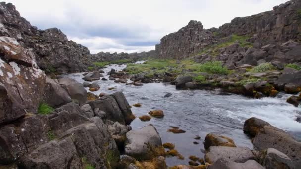 Thingvellir Island Hauptattraktion Des Goldenen Kreises — Stockvideo