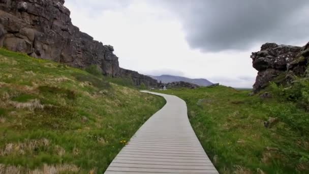 Thingvellir Island Hauptattraktion Des Goldenen Kreises — Stockvideo