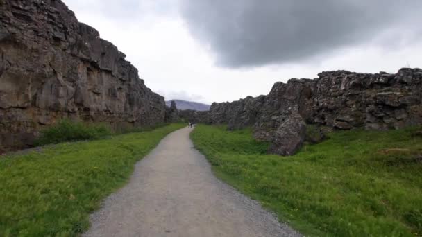 Thingvellir Στην Ισλανδία Κύρια Έλξη Του Χρυσού Κύκλου — Αρχείο Βίντεο