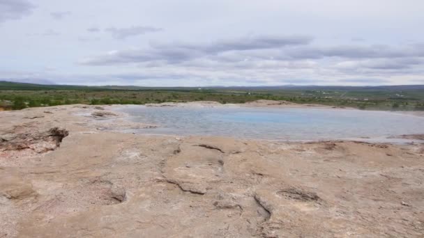 Geysir Islandia Monumento Principal Del Círculo Dorado — Vídeo de stock