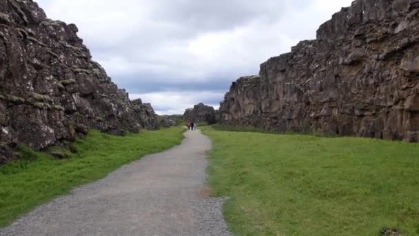 Thingvellir Islandu Hlavní Atrakcí Zlatého Kruhu — Stock video