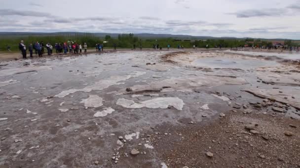 Geysir Izlandon Arany Kör Látványossága — Stock videók