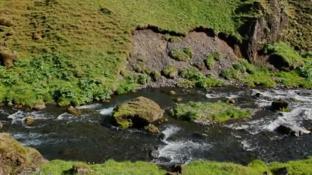 冰岛Kvernufoss附近的河流 — 图库视频影像