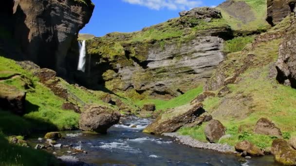 Ποταμός Κοντά Στο Kvernufoss Στην Ισλανδία — Αρχείο Βίντεο