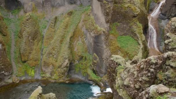 Fjarrgljfur Schöne Schlucht Auf Island — Stockvideo