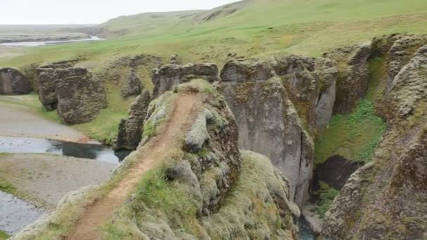 Fjarrgljfur Hermoso Cañón Islandia — Vídeo de stock