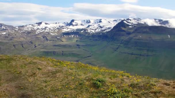 Θέα Από Βουνό Kirkjufell Ισλανδία — Αρχείο Βίντεο