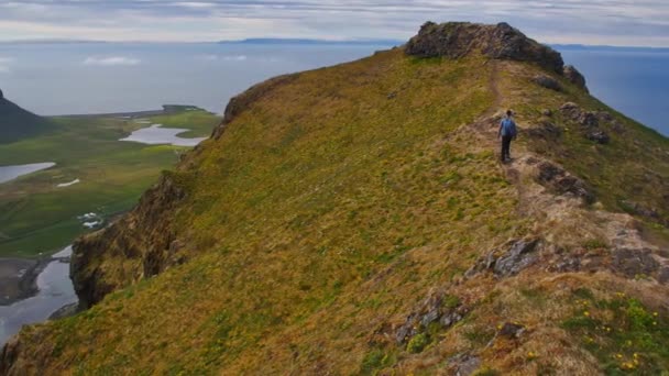 Blick Vom Kirkjufell Berg Island — Stockvideo
