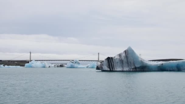 Jokulsarlon Gölündeki Buzdağları Zlanda — Stok video