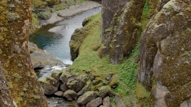 フジャルグリジュフル アイスランドの美しい渓谷 — ストック動画