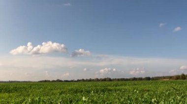 Avrupa manzarası. Gökyüzünde hareket eden bulutlar Zaman atlaması. 